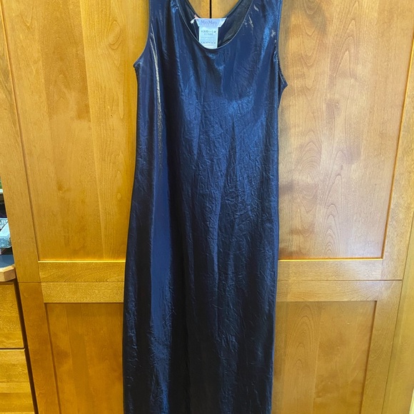 MaxMara Navy Talete Satin Midi Dress - Picture 10 of 13